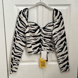 NWT Self Portrait zebra knit set